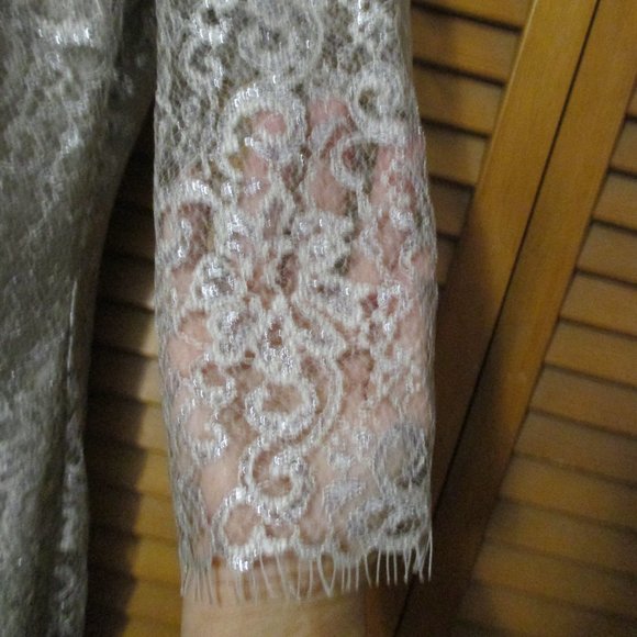 Calvin Klein Dress Feminine lacy tan/beige with stretch like new size 10 - Picture 4 of 10